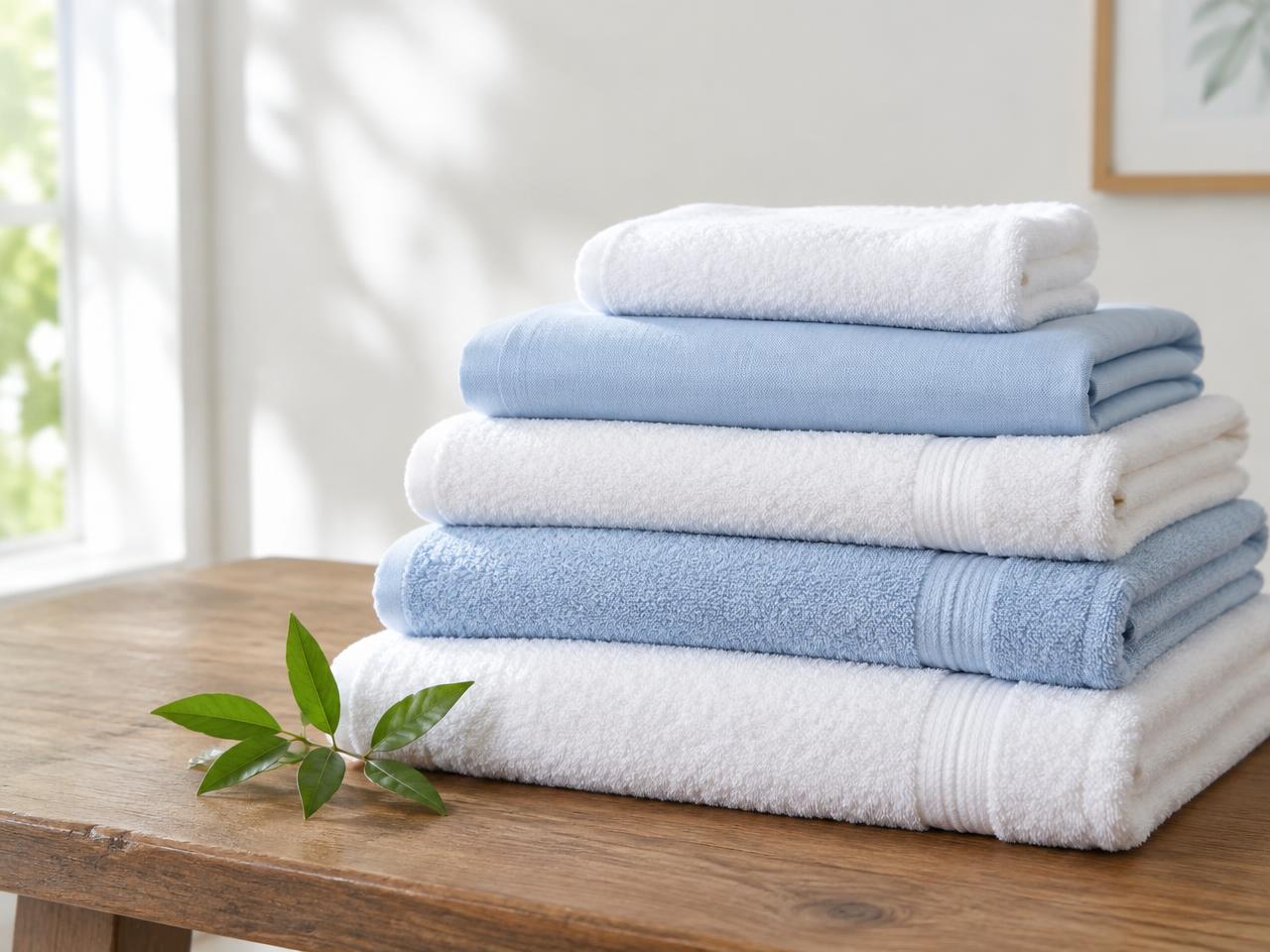 Neatly folded white linen